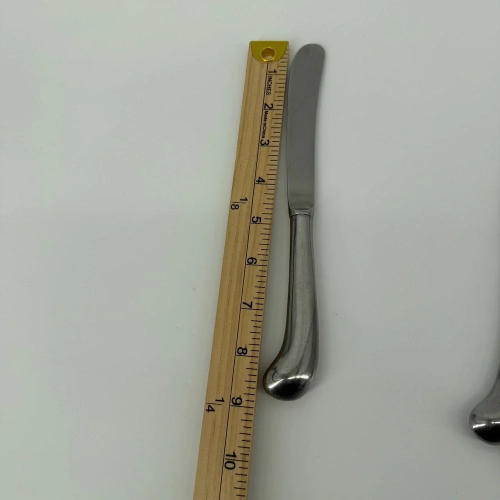 Orleans Silver Stainless‎ Japan Pistol Grip Dinner Knives Ribbed Handle Set of 5